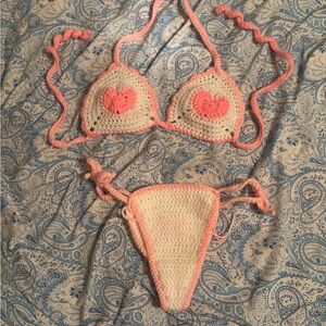 Crochet Bikini Set with Heart Design